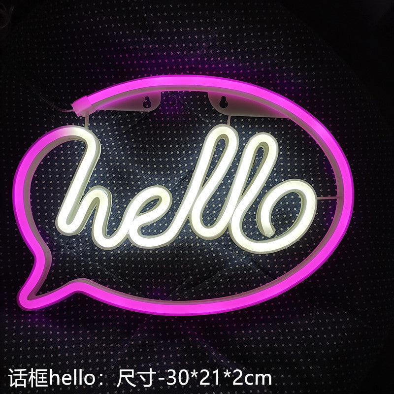 Amazon cross-border explosion of LED neon lights with lightning love shape lights Christmas bar decoration lights