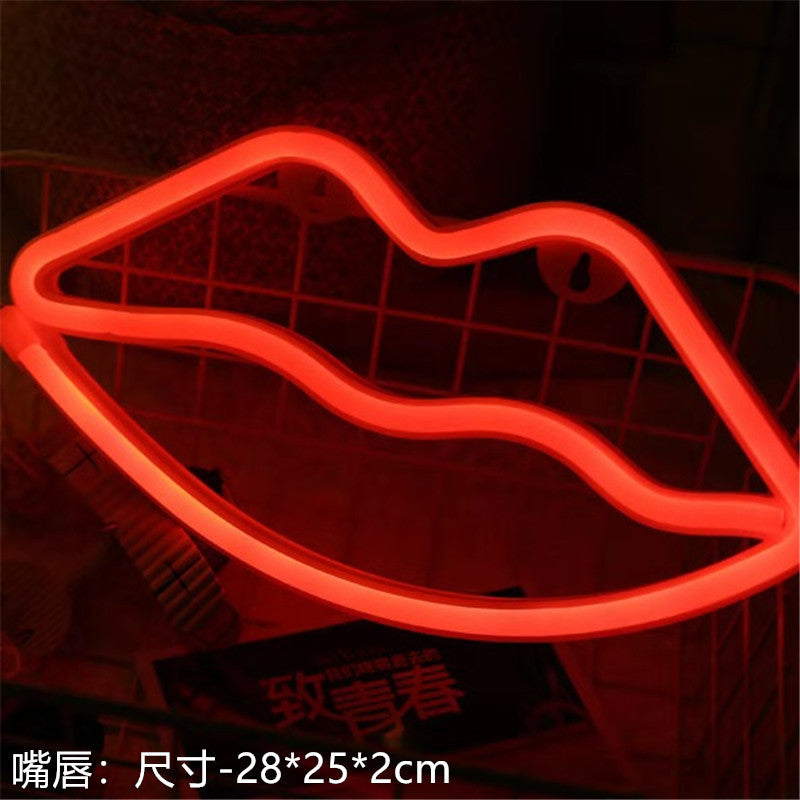 Amazon cross-border explosion of LED neon lights with lightning love shape lights Christmas bar decoration lights