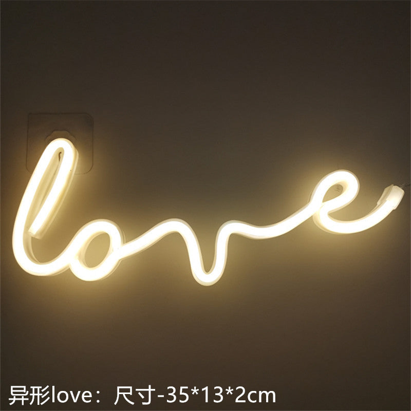 Amazon cross-border explosion of LED neon lights with lightning love shape lights Christmas bar decoration lights