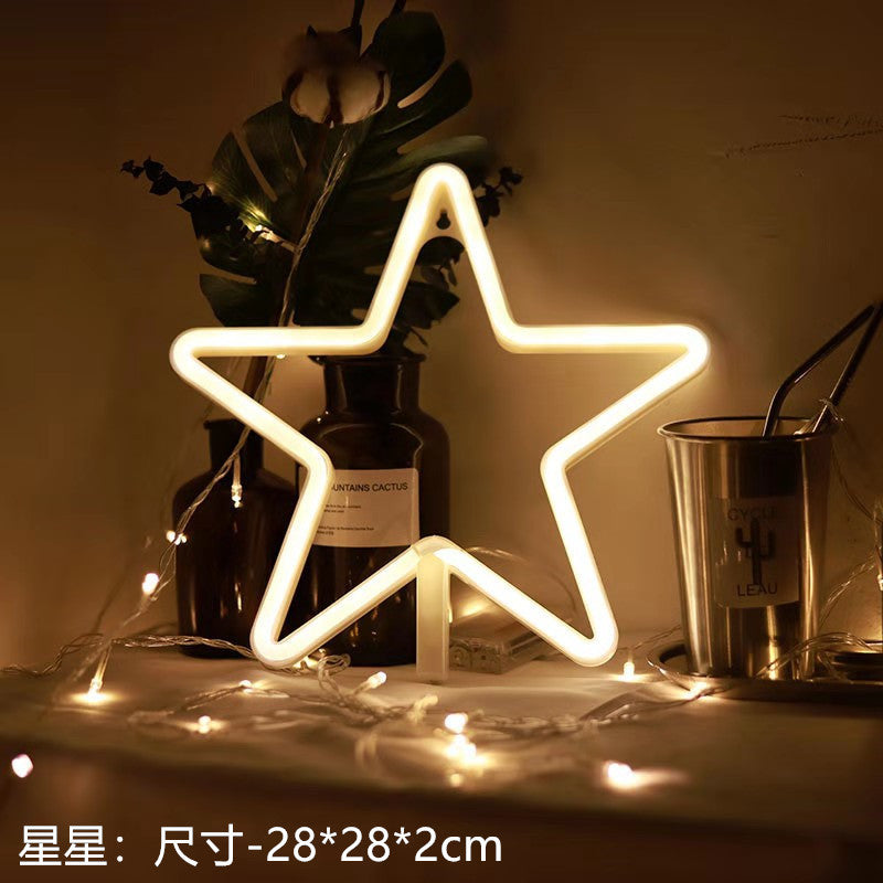 Amazon cross-border explosion of LED neon lights with lightning love shape lights Christmas bar decoration lights