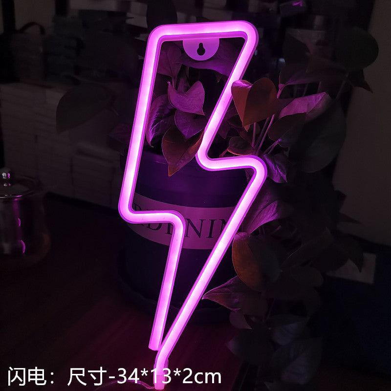 Amazon cross-border explosion of LED neon lights with lightning love shape lights Christmas bar decoration lights