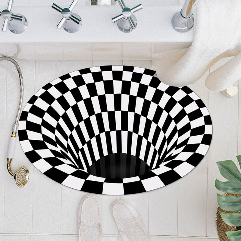 Cross-border supply of 3D stereoscopic oval floor mats Nordic style carpets, toilet and bathroom entrance absorbent mats