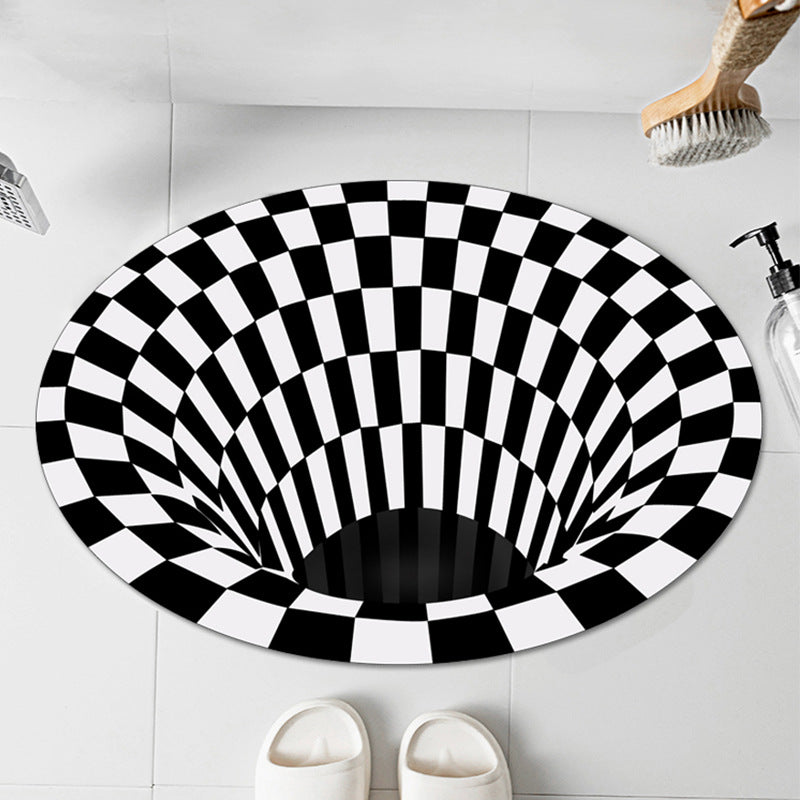 Cross-border supply of 3D stereoscopic oval floor mats Nordic style carpets, toilet and bathroom entrance absorbent mats
