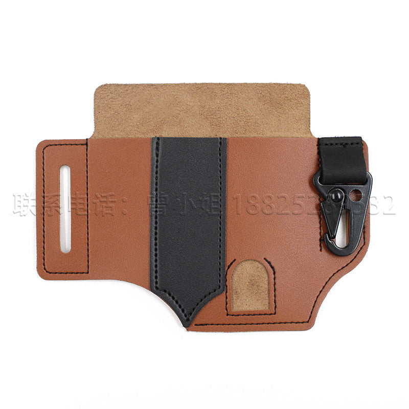 Outdoor EDC Tool Holster Wild Survival Waist Kit Leather Flashlight Set Scabbard Scissors Sabre Set