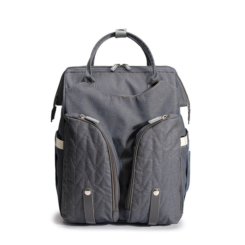 Folding baby crib bag Multifunctional fashionable mother and baby bag Large-capacity double shoulder mother backpack Diaper bag