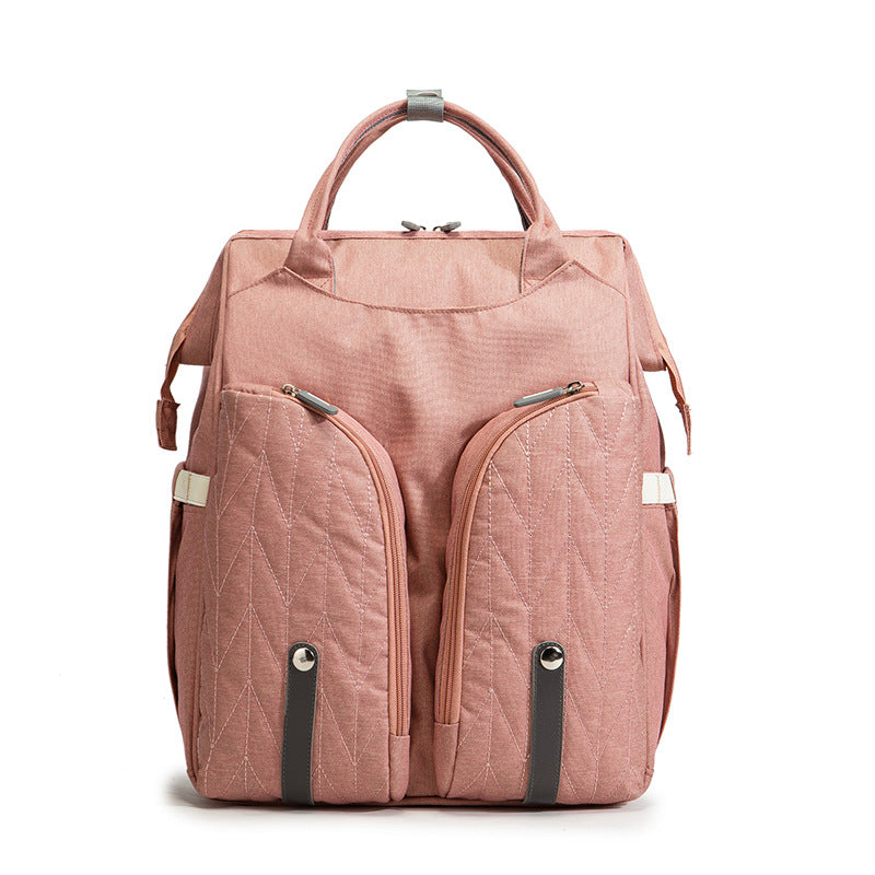 Folding baby crib bag Multifunctional fashionable mother and baby bag Large-capacity double shoulder mother backpack Diaper bag