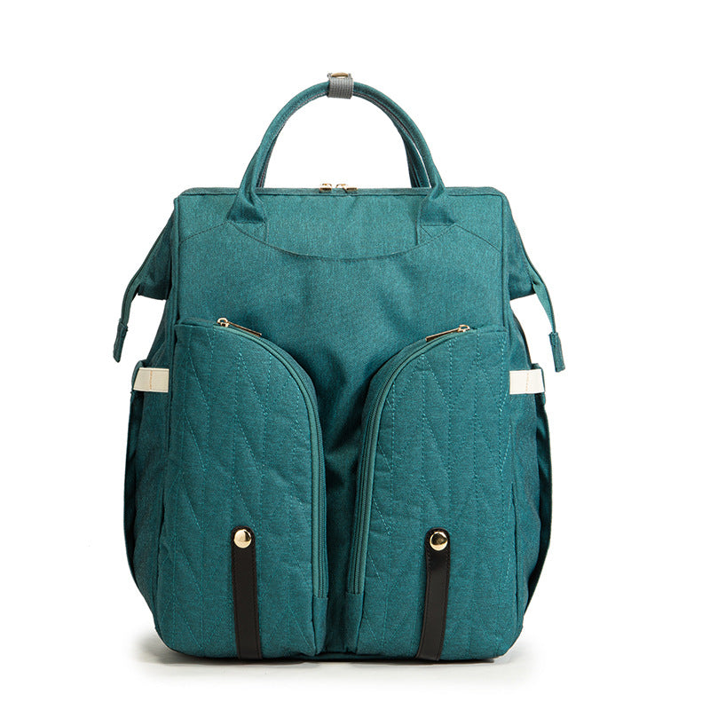 Folding baby crib bag Multifunctional fashionable mother and baby bag Large-capacity double shoulder mother backpack Diaper bag