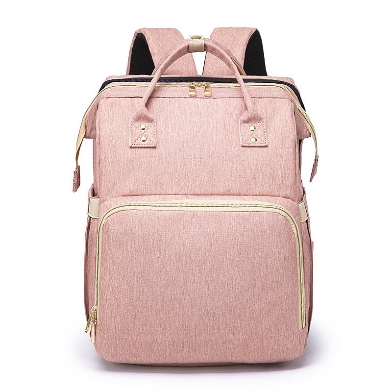 2020 New Portable Folding Crib Mummy Bag Multifunctional Large Capacity Going Out Mother and Baby Bag Backpack