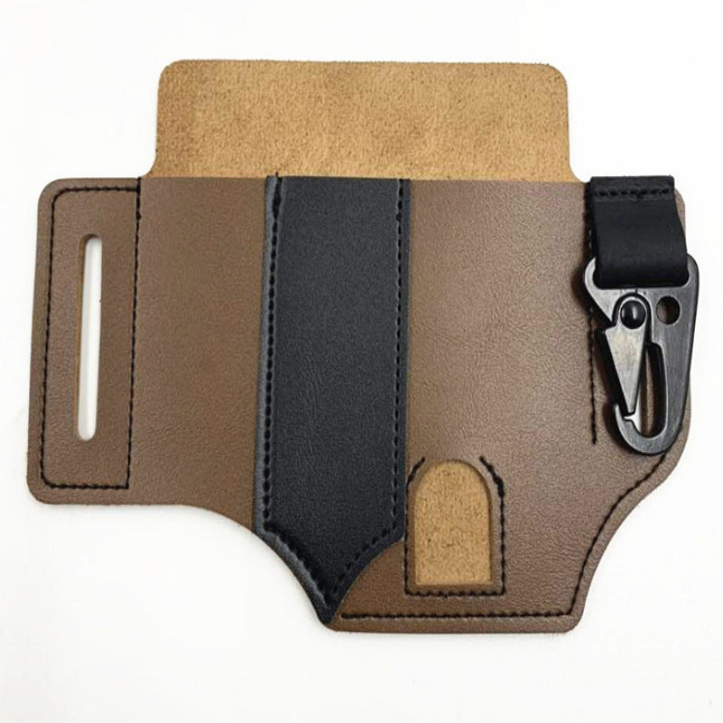 Outdoor EDC Tool Holster Wild Survival Waist Kit Leather Flashlight Set Scabbard Scissors Sabre Set