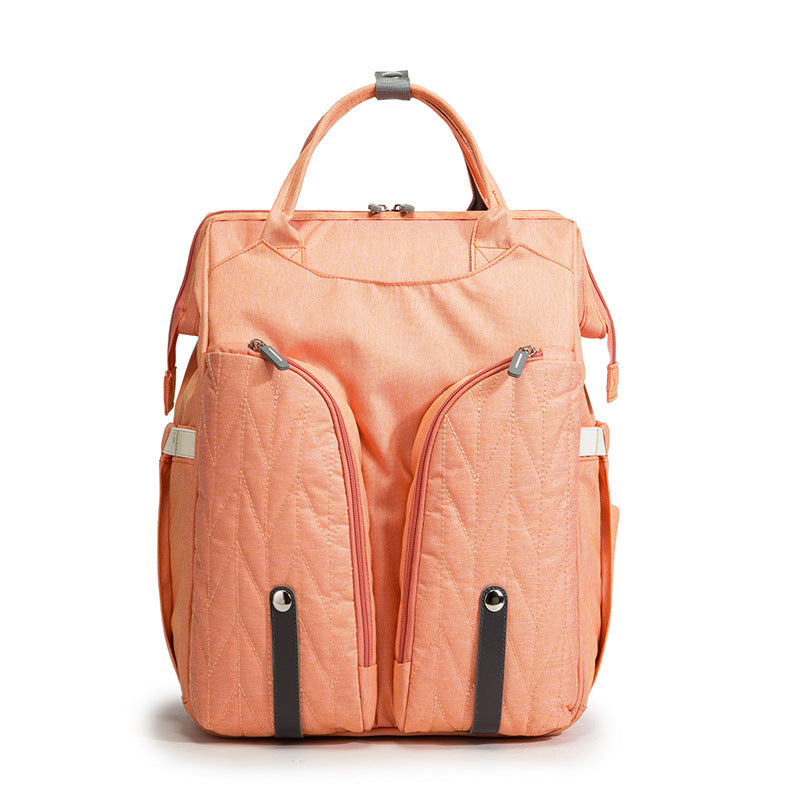 Folding baby crib bag Multifunctional fashionable mother and baby bag Large-capacity double shoulder mother backpack Diaper bag