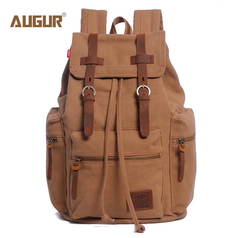 AUGUR/ Aoge canvas bag retro men's bag backpack computer bag student bag schoolbag European and American cross-border supply