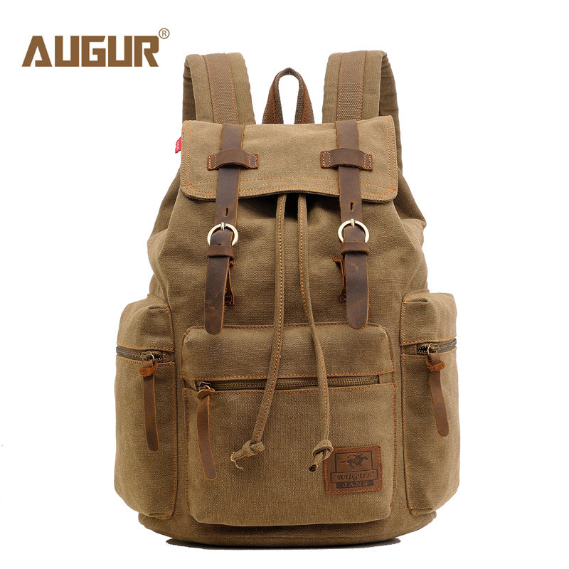 AUGUR/ Aoge canvas bag retro men's bag backpack computer bag student bag schoolbag European and American cross-border supply
