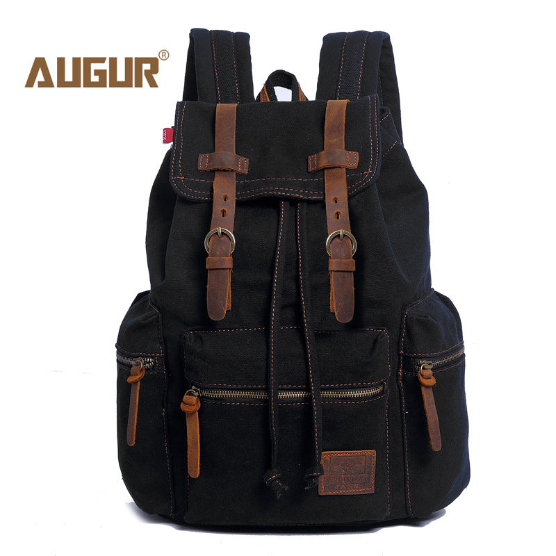 AUGUR/ Aoge canvas bag retro men's bag backpack computer bag student bag schoolbag European and American cross-border supply