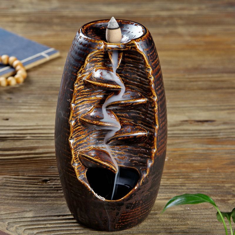 Ceramic inverted incense burner creative kiln turned blue right and left source back to the aromatherapy furnace home decoration
