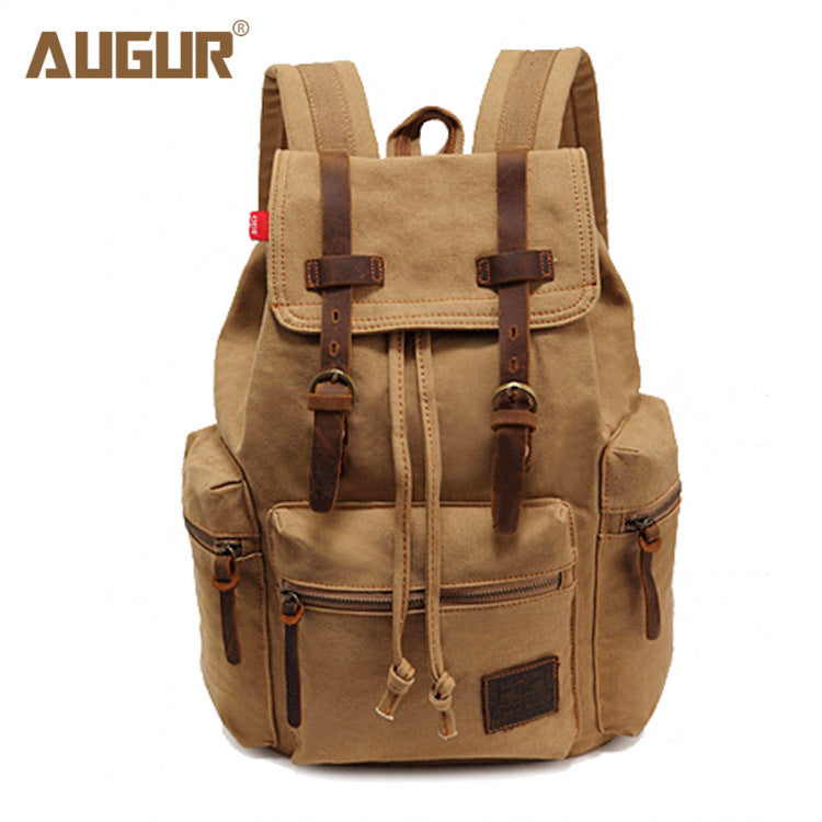 AUGUR/ Aoge canvas bag retro men's bag backpack computer bag student bag schoolbag European and American cross-border supply