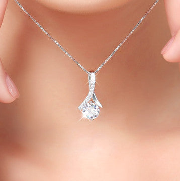Zhenrong silver-plated zircon micro-inlaid Korean version of wild clavicle chain necklace Korea simple pendant female jewelry wholesale