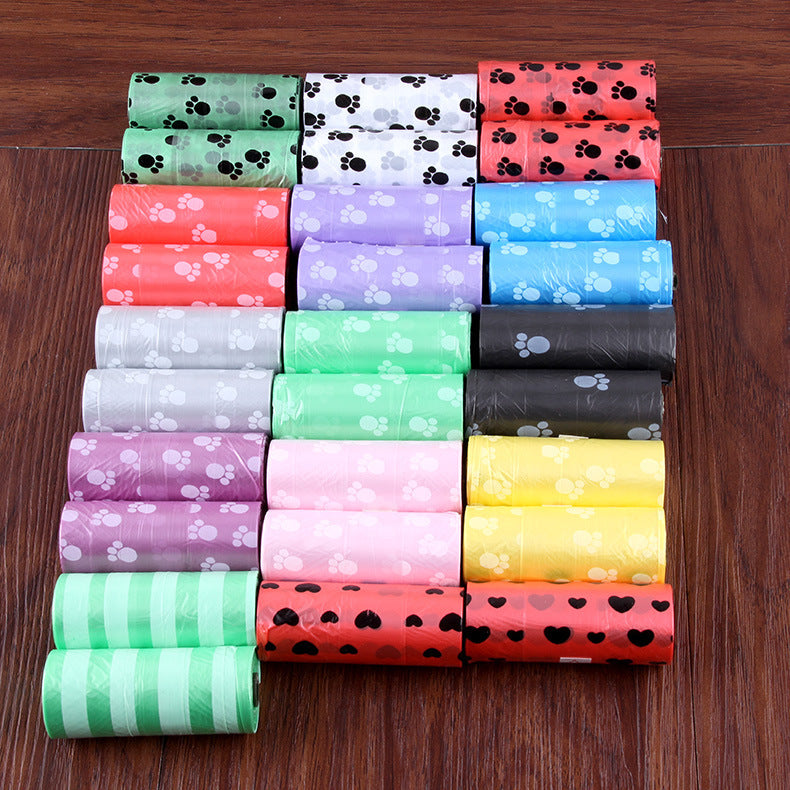 Printed pet trash bags, environmentally friendly cleaning for dogs, picking up 15 poops/dog cat supplies wholesale cleaning