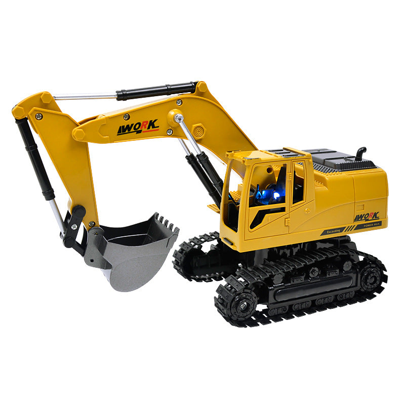 2.4G eight-way alloy excavator 1:24 wireless remote control excavator children charging remote control car toy