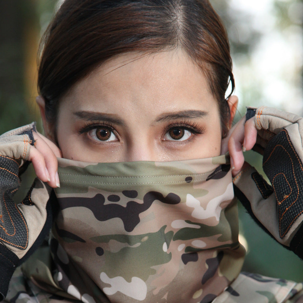 Cross-border source manufacturer chiefs bib outdoor sports camouflage bib elastic and quick-drying sunscreen ice silk magic scarf