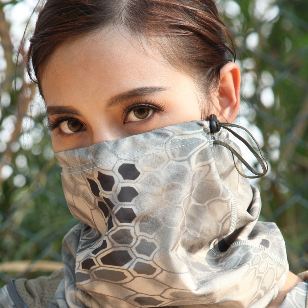 Cross-border source manufacturer chiefs bib outdoor sports camouflage bib elastic and quick-drying sunscreen ice silk magic scarf
