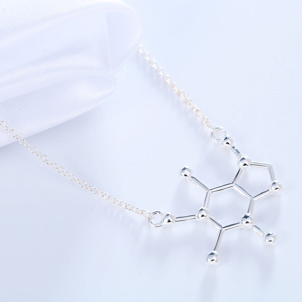 Qiming Hollow Hexagon Polygon Pendant Necklace Foreign Trade Hot Sale Alloy Jewelry One Generation