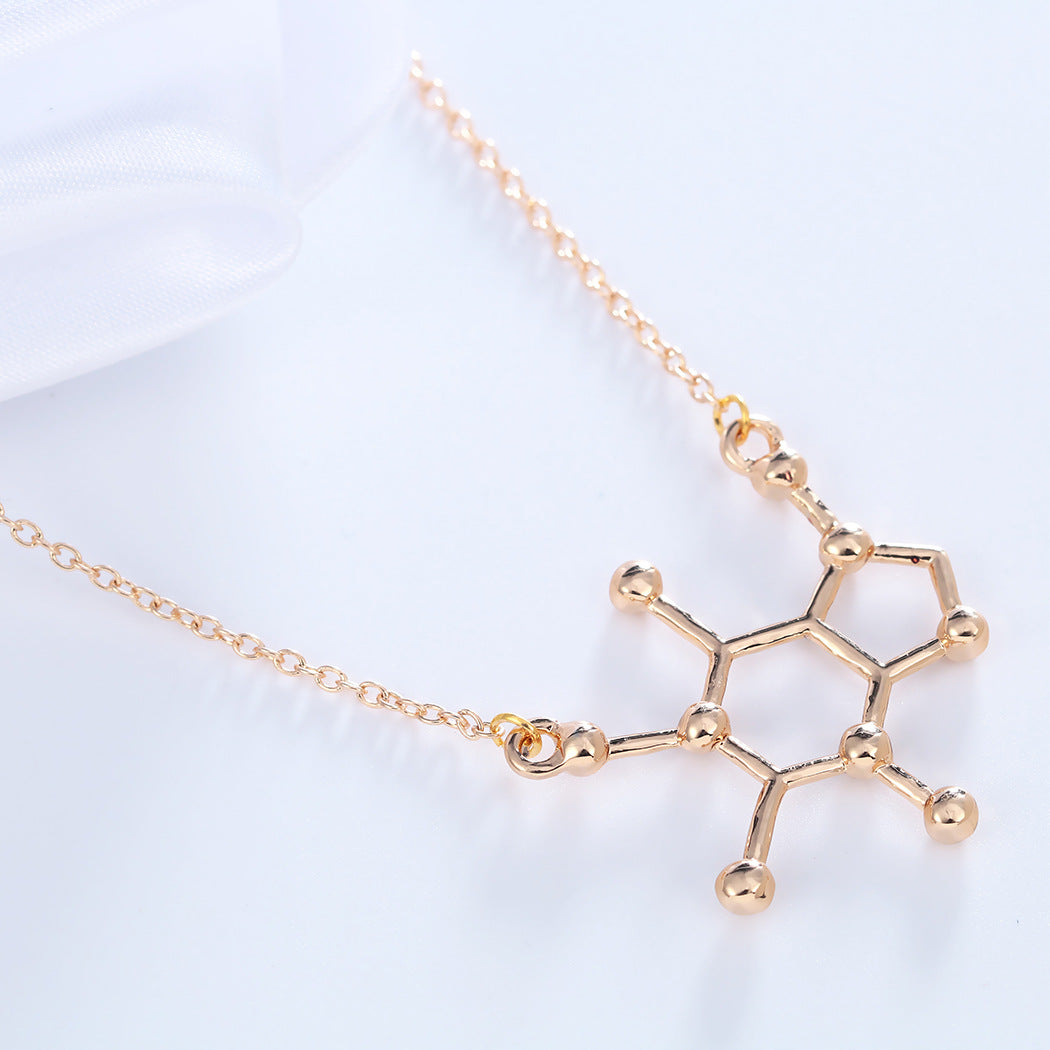 Qiming Hollow Hexagon Polygon Pendant Necklace Foreign Trade Hot Sale Alloy Jewelry One Generation