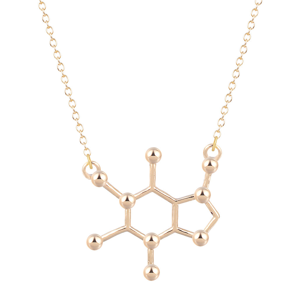 Qiming Hollow Hexagon Polygon Pendant Necklace Foreign Trade Hot Sale Alloy Jewelry One Generation