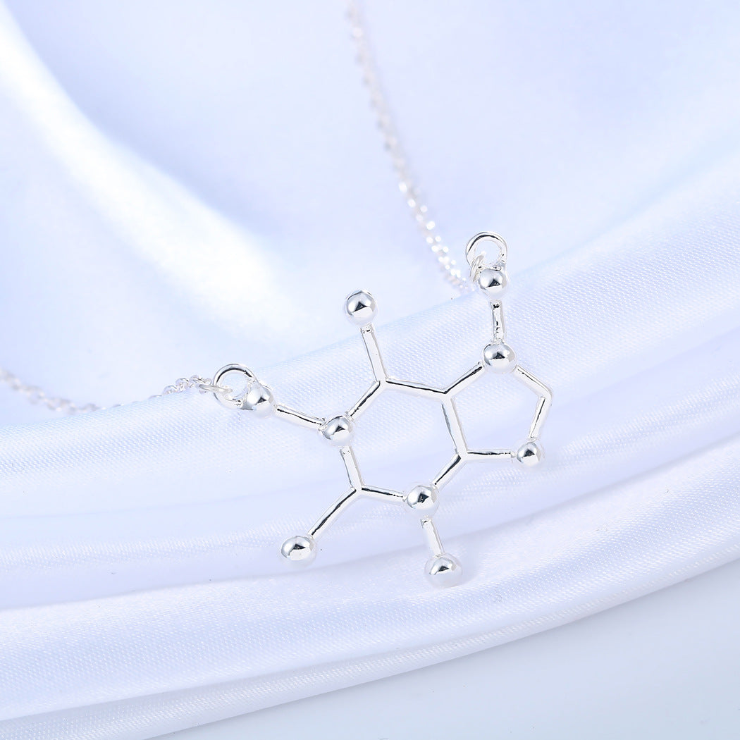 Qiming Hollow Hexagon Polygon Pendant Necklace Foreign Trade Hot Sale Alloy Jewelry One Generation