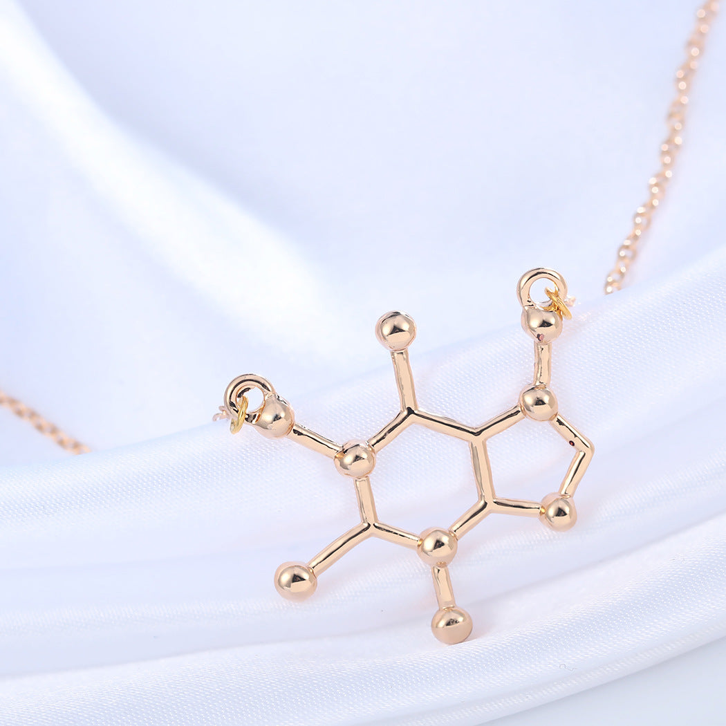 Qiming Hollow Hexagon Polygon Pendant Necklace Foreign Trade Hot Sale Alloy Jewelry One Generation