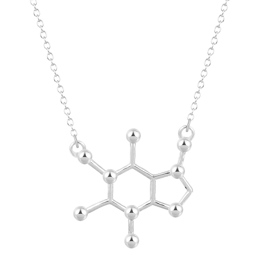 Qiming Hollow Hexagon Polygon Pendant Necklace Foreign Trade Hot Sale Alloy Jewelry One Generation