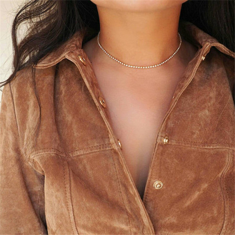 European and American style jewelry wholesale INS net red bella hadid with zircon collar collar choker clavicle chain