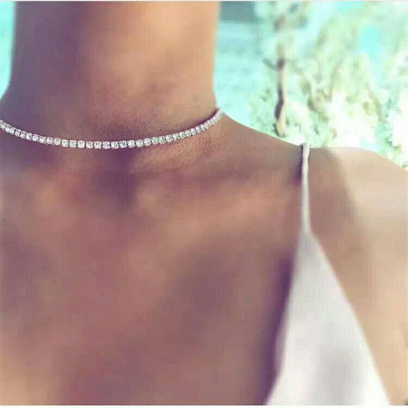 European and American style jewelry wholesale INS net red bella hadid with zircon collar collar choker clavicle chain