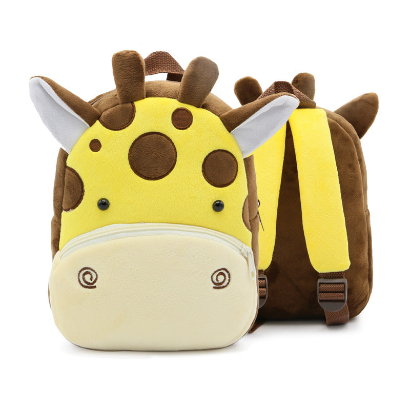 Zoo series cute children's school bag shoulder bag plush backpack kindergarten early education park bag manufacturer