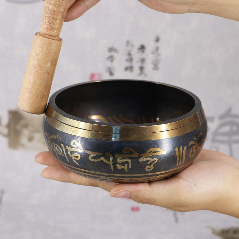 Buddhism wholesale Nepalese Buddhist sound bowl chanting bowl Tibetan chanting bowl yoga meditation bowl sound therapy bowl Buddha sound bowl copper chime