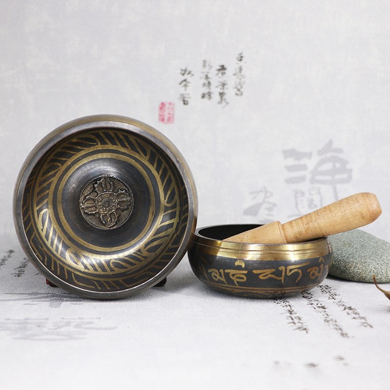 Buddhism wholesale Nepalese Buddhist sound bowl chanting bowl Tibetan chanting bowl yoga meditation bowl sound therapy bowl Buddha sound bowl copper chime