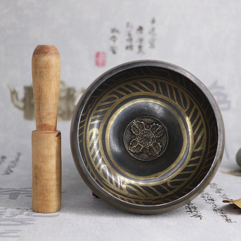 Buddhism wholesale Nepalese Buddhist sound bowl chanting bowl Tibetan chanting bowl yoga meditation bowl sound therapy bowl Buddha sound bowl copper chime