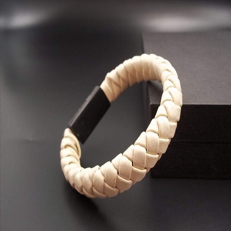 Cross-border e-commerce for personalized weaving creative leather cord bracelet data cable USB portable data cable bracelet