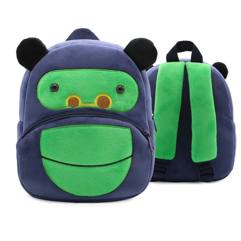 Zoo series cute children's school bag shoulder bag plush backpack kindergarten early education park bag manufacturer