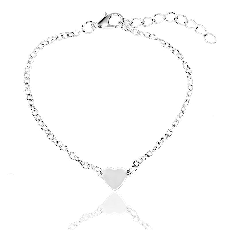 Simple and sexy heart-shaped love heart peach heart bracelet European and American foreign trade cross-border bracelet wholesale Wholesale handmade jewelry