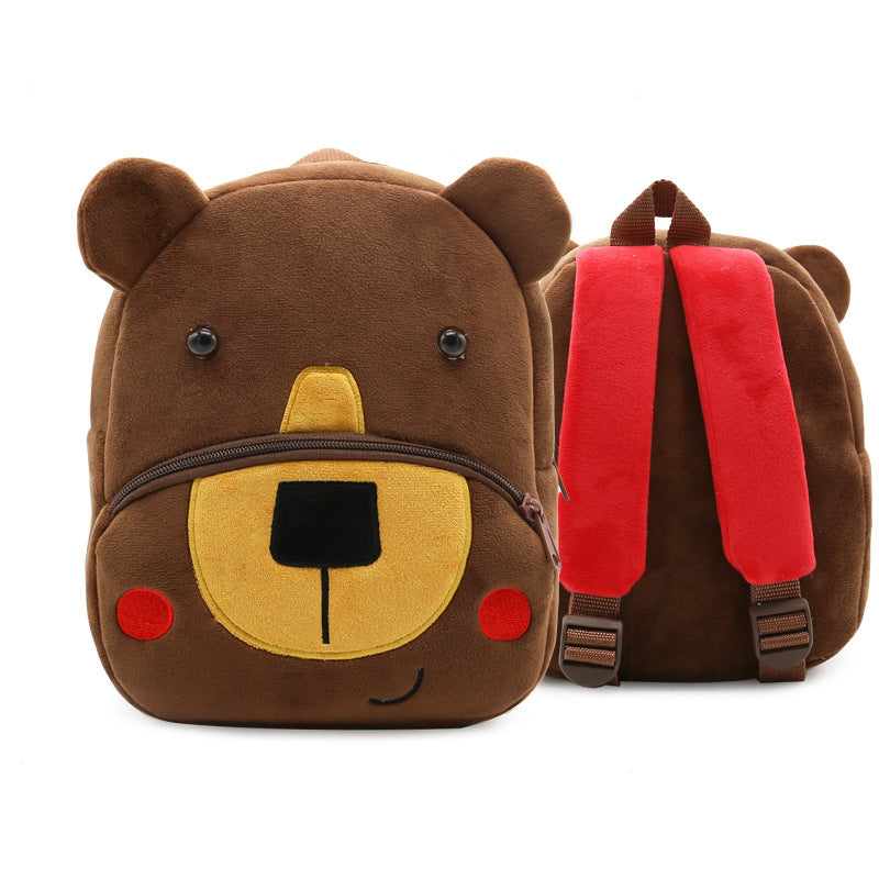 Zoo series cute children's school bag shoulder bag plush backpack kindergarten early education park bag manufacturer