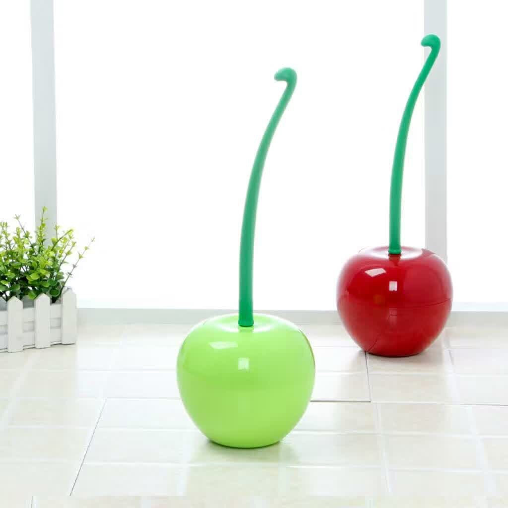 Amazon explosion red brush head cherry toilet brush toilet brush set plastic brush cleaning brush can design mold