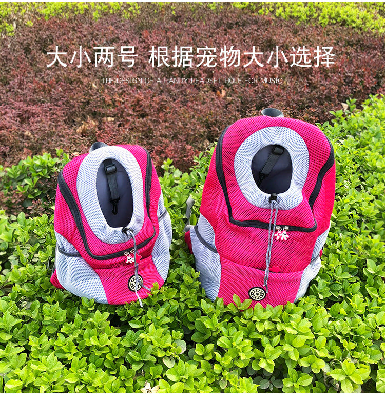 Pet backpack dog shoulder bag chest bag out portable travel breathable dog bag pet supplies backpack