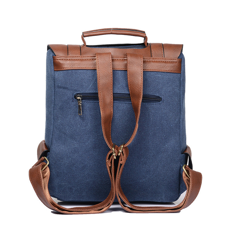 Men's bag personality, European and American Korean version of the tide men and women casual backpack retro canvas bag British college style backpack