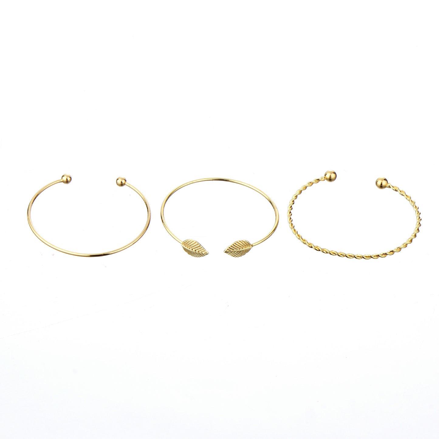 Trio of Bracelets leaf ball alloy bracelet / bracelet three-piece suit set men and women