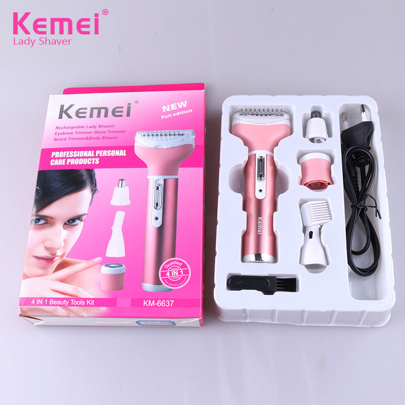 Kemei KM-6637 electric nose hair trimmer eyebrow shaver four-in-one new generation hair