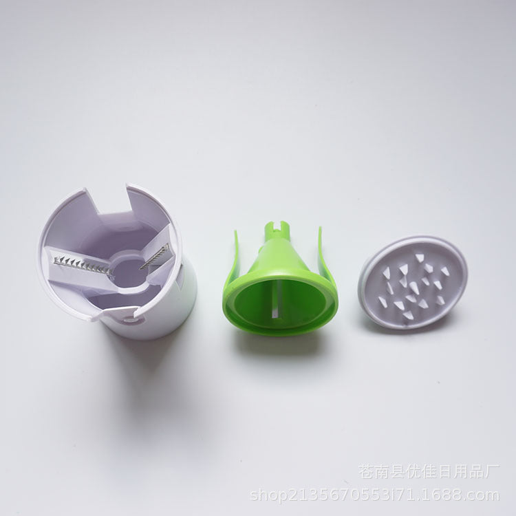 Multifunctional kitchen shredder, spiral funnel cutter, rotary cutter, all-in-one vegetable planer