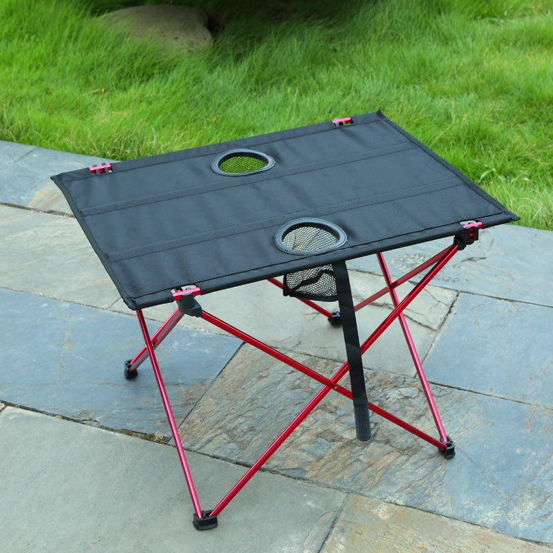 Factory direct sale outdoor ultra light aluminum alloy portable folding table picnic camping barbecue square folding table
