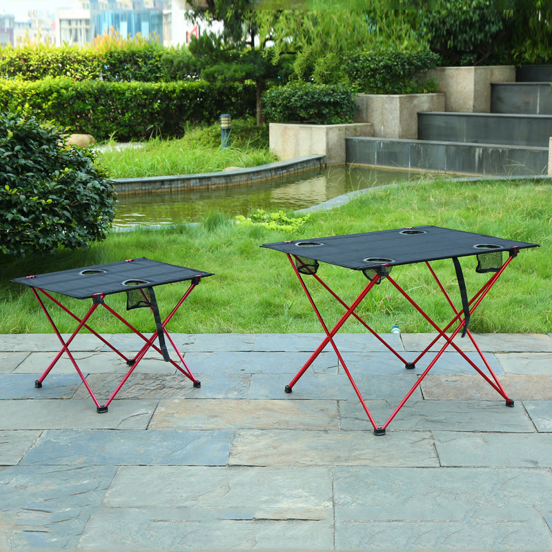 Factory direct sale outdoor ultra light aluminum alloy portable folding table picnic camping barbecue square folding table