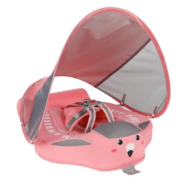 Manbao infant safety free inflatable lying ring with awning swimming ring 47*48*12cm