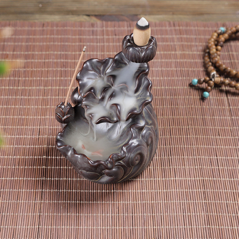Ceramic Decoration Home Furnishing New Chinese Office Zen Zen Agarwood Sandalwood Incense Burner Ceramic Crafts Decoration